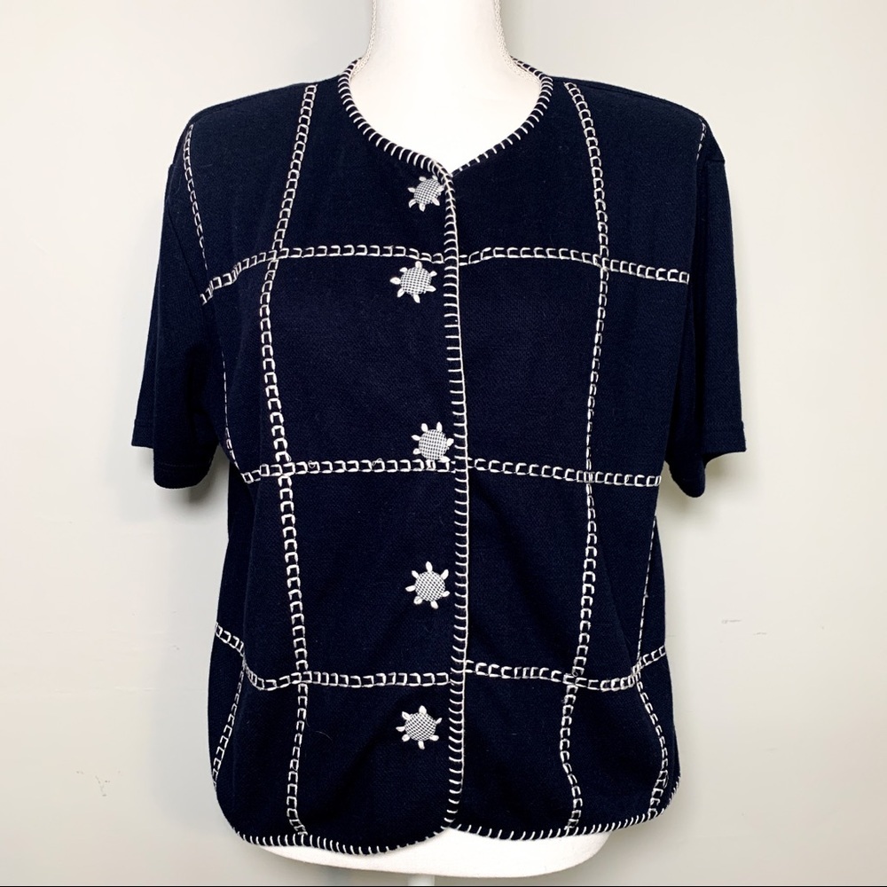 Vintage Teddi short sleeve button front top